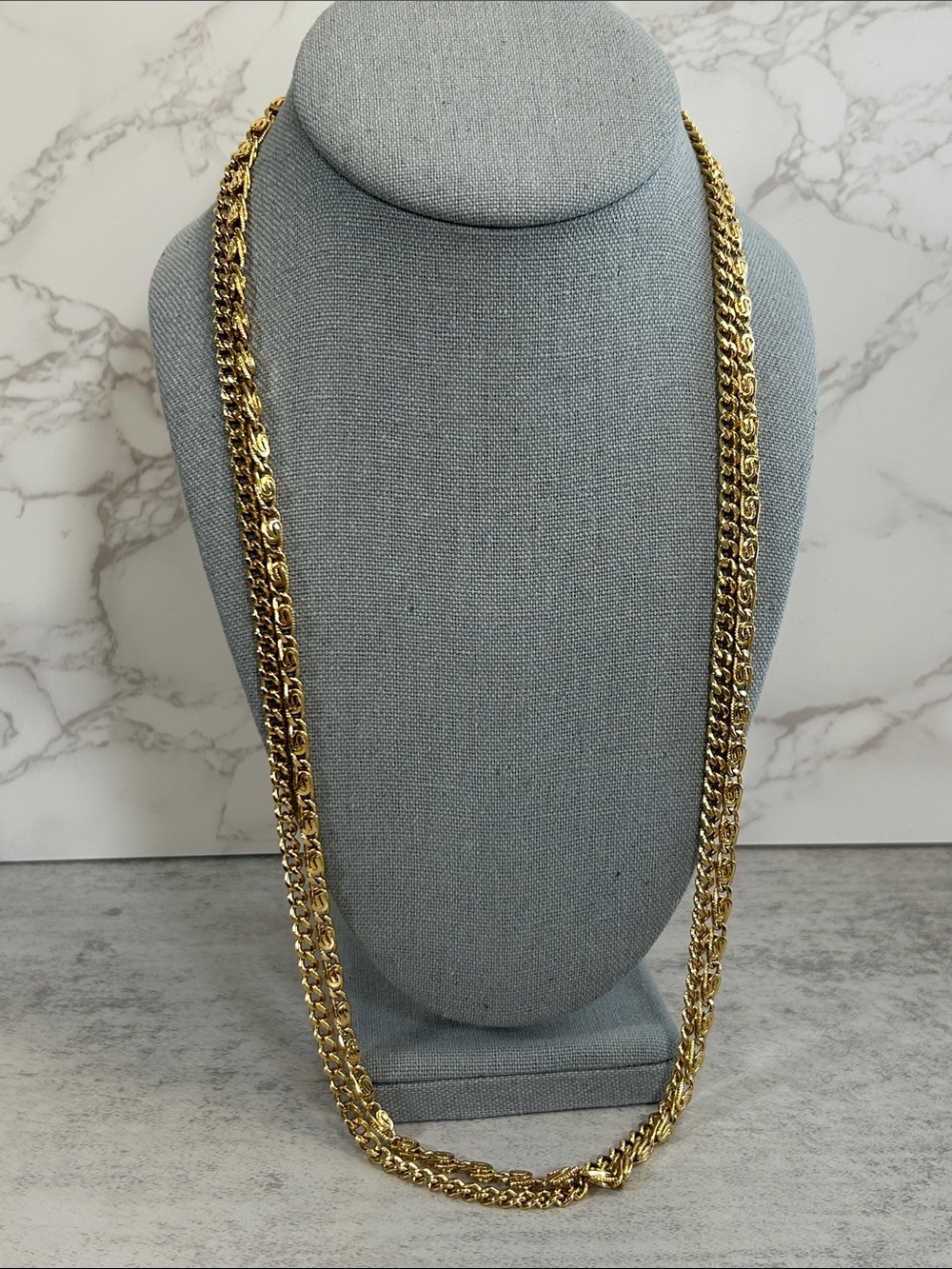 Monet Gold Tone Long Chain Necklace